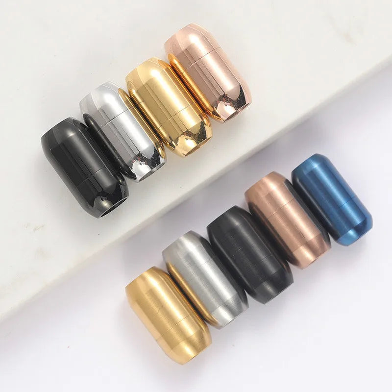 5Pcs/Lot Stainless Steel Magnetic Clasps End Hole 5mm 6mm 8mm for Leather Cord Buckle Bracelet DIY Connectors Jewelry Making