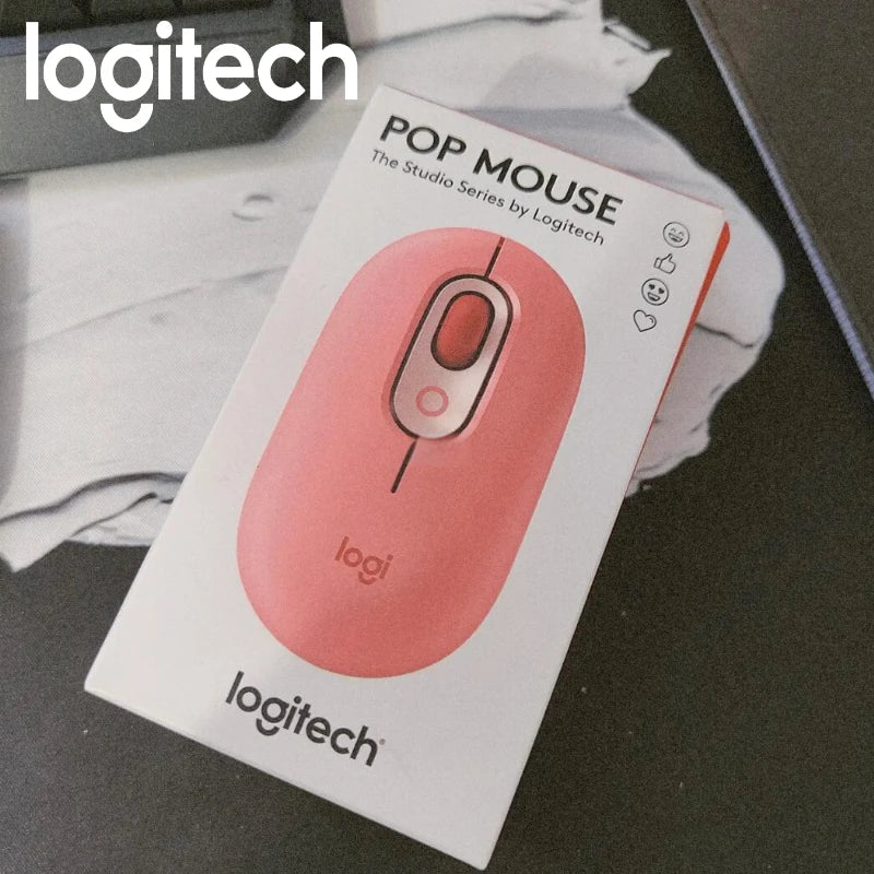Hot Sale Logitech POP Bluetooth Mouse High Precision Optical Tracking 10m Wireless Range Ergonomic Design for Office/Home/Laptop