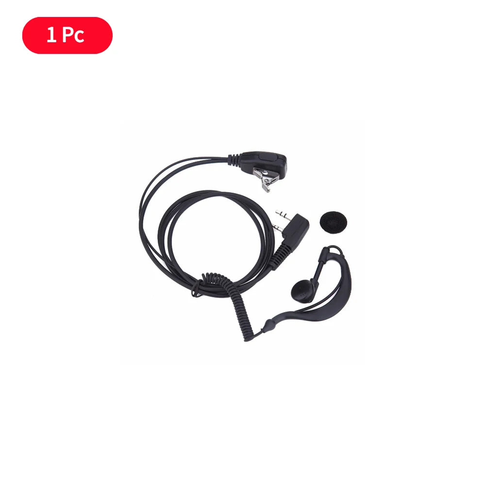 1-3PCS 2 PIN Earpiece Headset PTT MIC 1m Ear Hook Walkie Talkie Earbud Interphone Earphone Earpiece for BAOFENG UV5R/KENWOOD/HYT