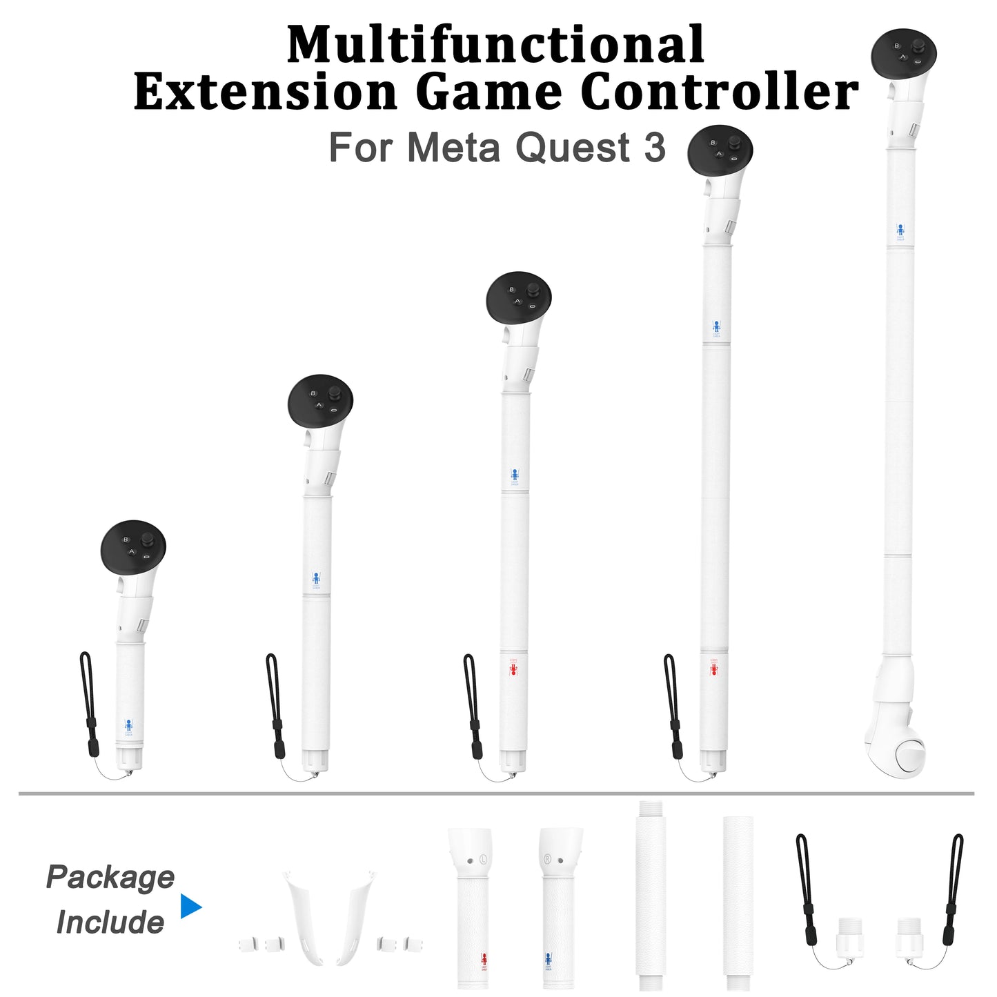 Controller Extensions VR Gorilla Long Arms Grips for Meta Quest 2/3/3S Saber Golf Club Baseball, Enhance VR Game Experience ﻿