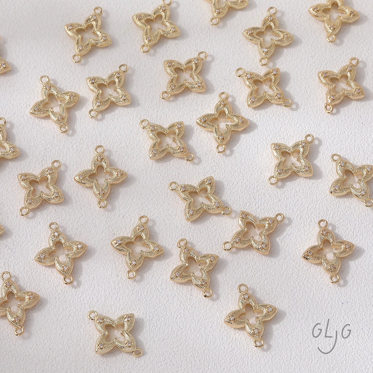 6PCS Bracelet Necklace Making for Jewelry Findings Components DIY Handmade  14K Gold Plated Brass Accessories