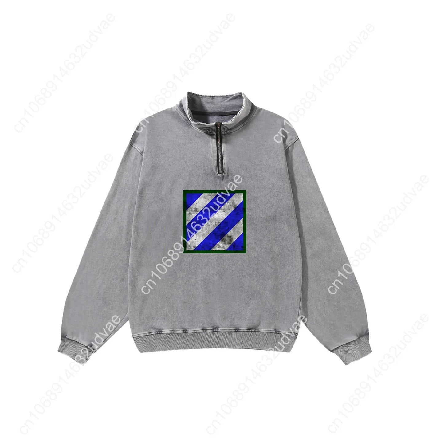 3rd Infantry Division Retro Sweatshirt Man Woman Teenager Vintage Pullover Half Zipper Shirt Photo Custom Made Sleeved Tshirt