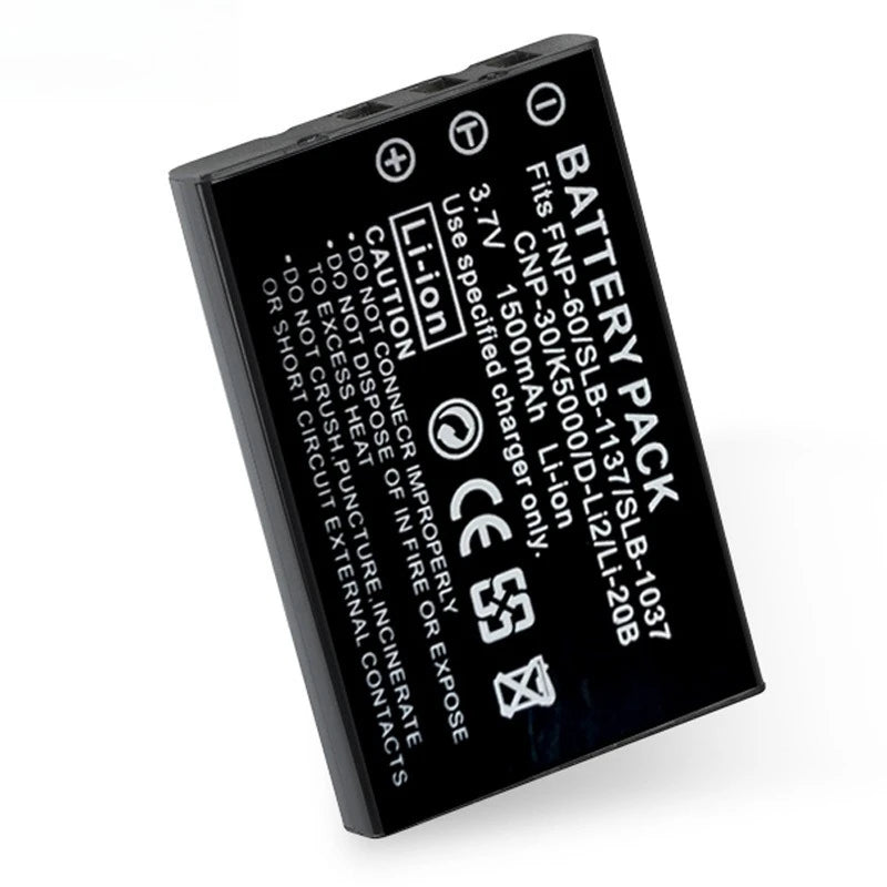 Replacement Camera Battery FNP60 3.7V 1800mAh for Fujifilm F50I F501 F601Z F401 F410 F601 SLB-1137 CNP-30 K5000 Li-20B NP-60