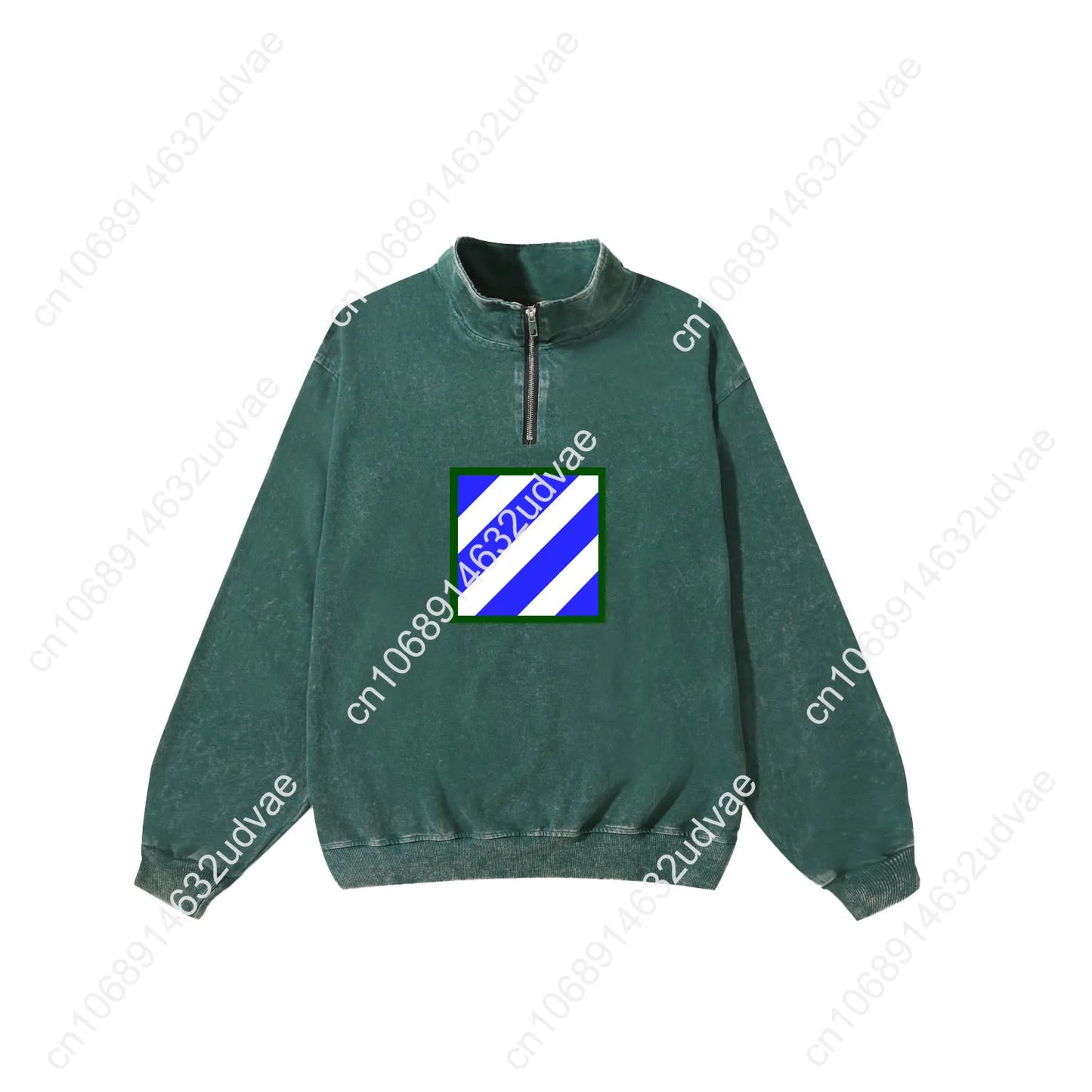 3rd Infantry Division Retro Sweatshirt Man Woman Teenager Vintage Pullover Half Zipper Shirt Photo Custom Made Sleeved Tshirt