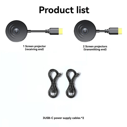 ELECT--Compatible Wireless Extender 1080P 50M 5G Audio Video Transmitter Receiver Screen Sharing Switch