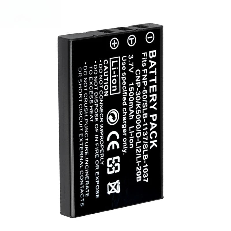 Replacement Camera Battery FNP60 3.7V 1800mAh for Fujifilm F50I F501 F601Z F401 F410 F601 SLB-1137 CNP-30 K5000 Li-20B NP-60