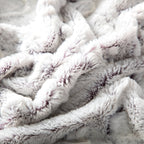 DaDa Bedding Luxury Dreamy Milky White & Purple Sherpa Backside Faux