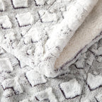 DaDa Bedding Luxury Dreamy Milky White & Purple Sherpa Backside Faux