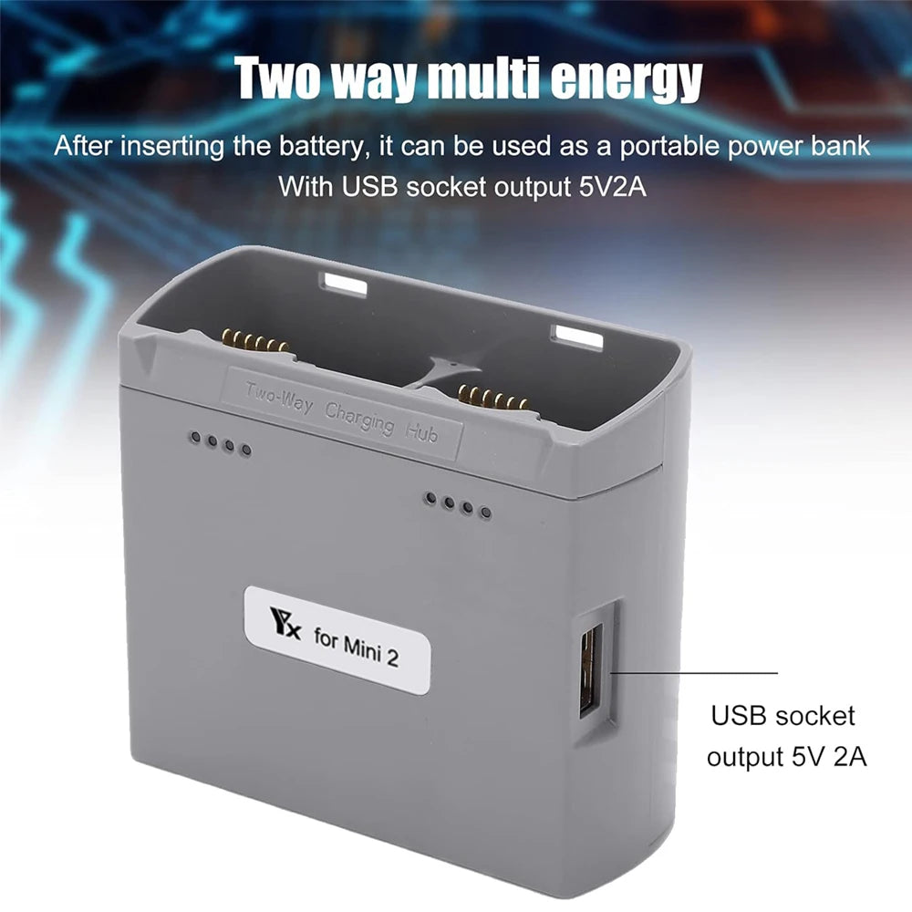 Newest Fast Smart Battery Charger with USB Port Battery Charger for DJI MINI 2/MINI Drone Battery Charging Hub
