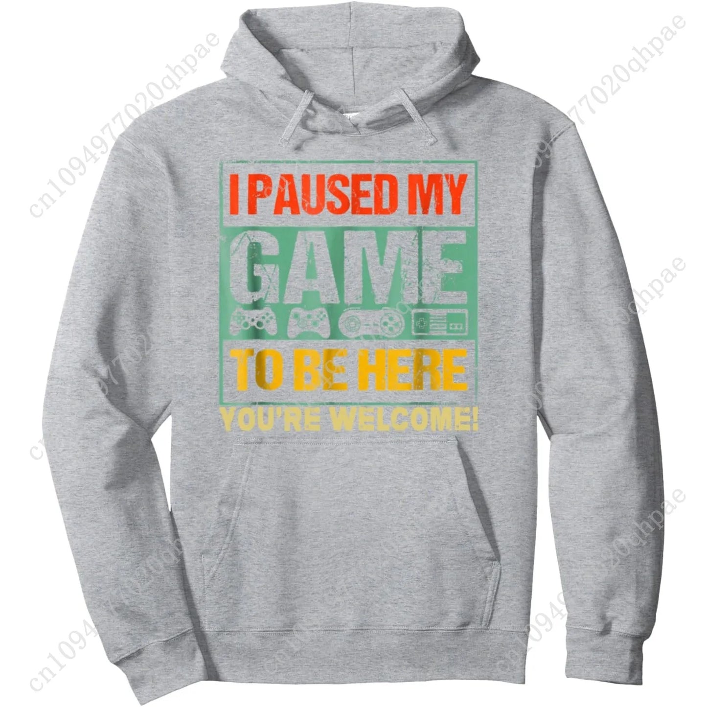 I Paused My Game To Be Here Funny Gamers Men Boys Teens Gift Pullover Hoodie