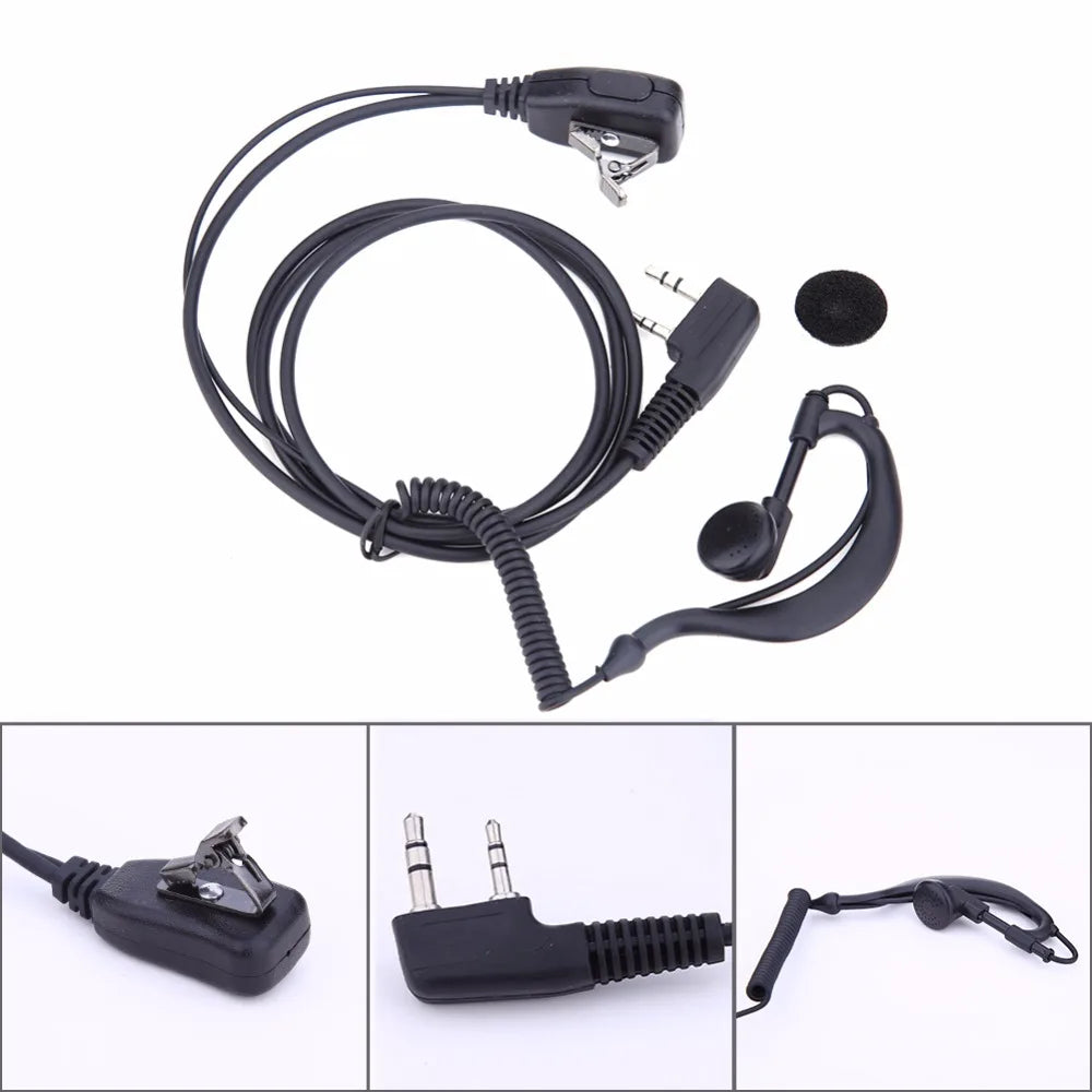 1-3PCS 2 PIN Earpiece Headset PTT MIC 1m Ear Hook Walkie Talkie Earbud Interphone Earphone Earpiece for BAOFENG UV5R/KENWOOD/HYT