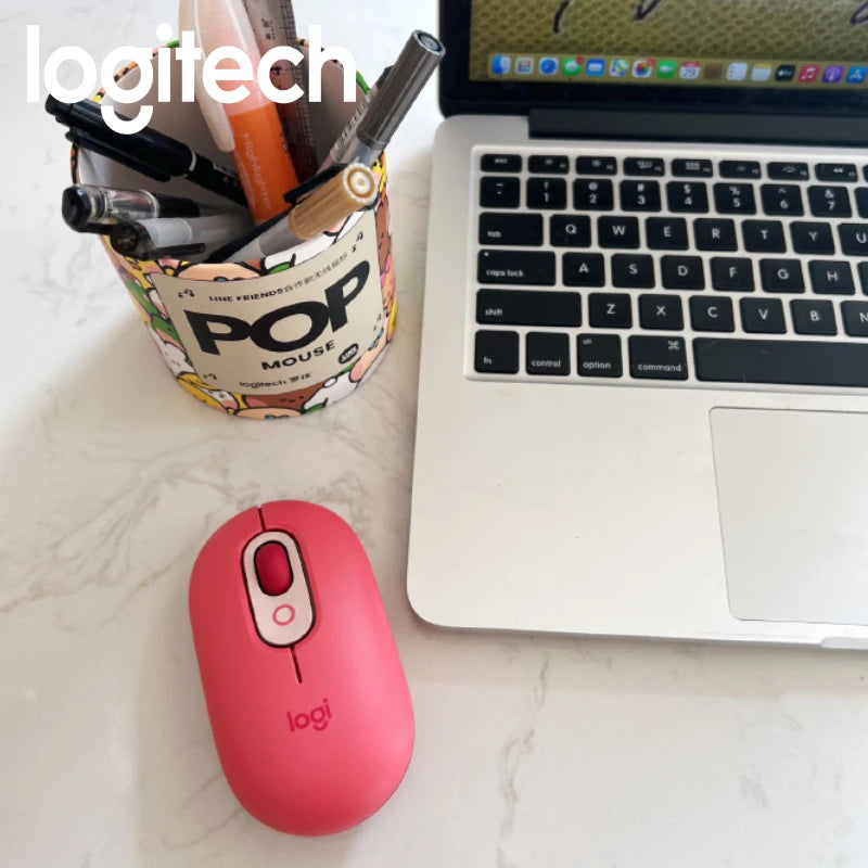 Hot Sale Logitech POP Bluetooth Mouse High Precision Optical Tracking 10m Wireless Range Ergonomic Design for Office/Home/Laptop