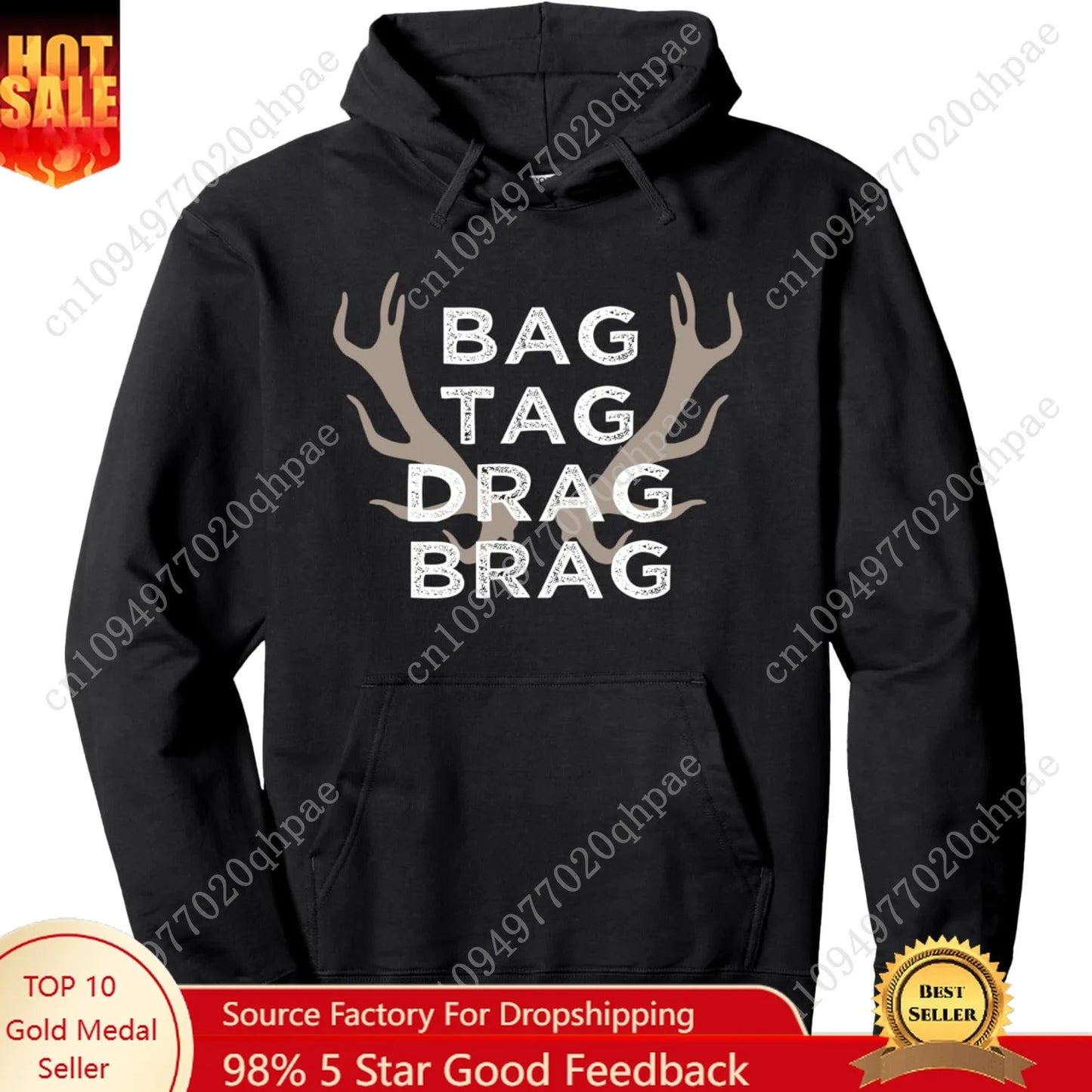Hunting Hoodie Deer Bow Hunter Sweatshirt Gift Men Teens Pullover Hoodie