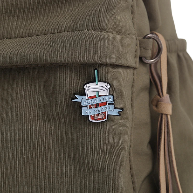 Iced Coffee Like My Heart Enamel Pin Collection Iced Coffee Til I Die Brooch Lapel Badge Coffee Addict Jewelry For Cafe Lover
