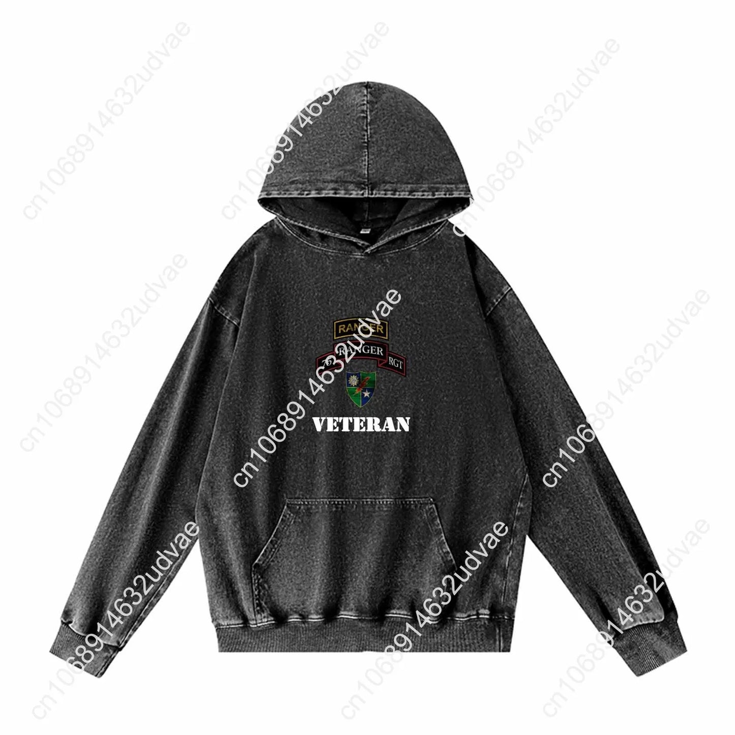 Army 75th Ranger Veteran Hoodies Retro Hooded Sweatshirt Man Woman Teenager Vintage Pullover Sweat Shirt with Customized Tops
