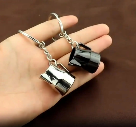 Barista Coffee Keychain Jewelry Tiny Coffee flower vat Key Chain Cafe Gift Lovers Barista Keyring Souvenir