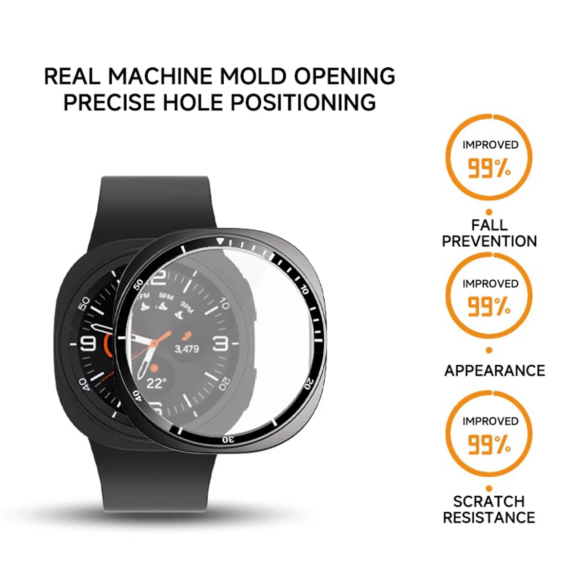 Tempered Glass+ PC Cover for Samsung Galaxy Watch 8 44mm 40mm All Coverage Protective Bumper Case for Galaxy Watch 8 Accessories