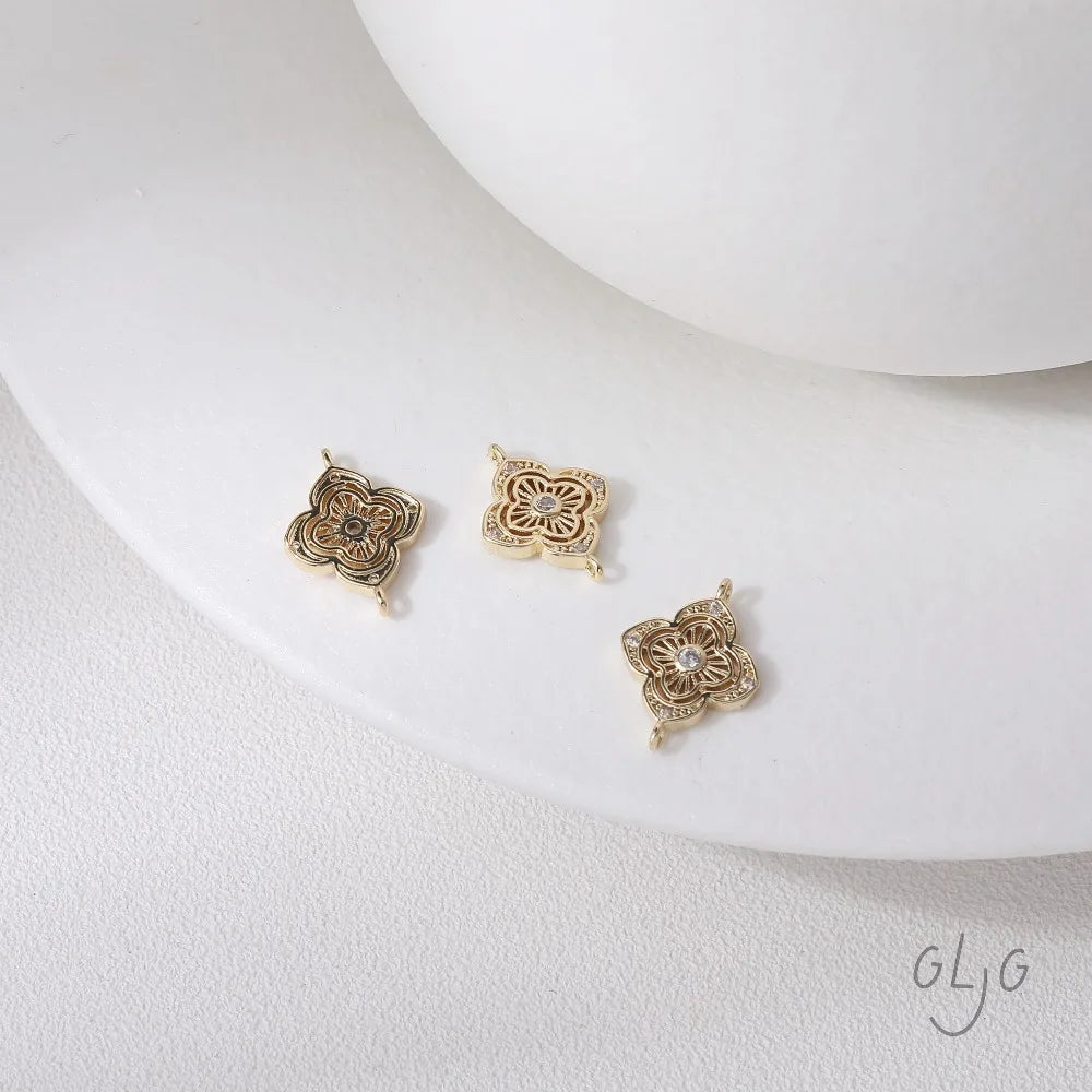 6PCS Bracelet Necklace Making for Jewelry Findings Components DIY Handmade  14K Gold Plated Brass Accessories