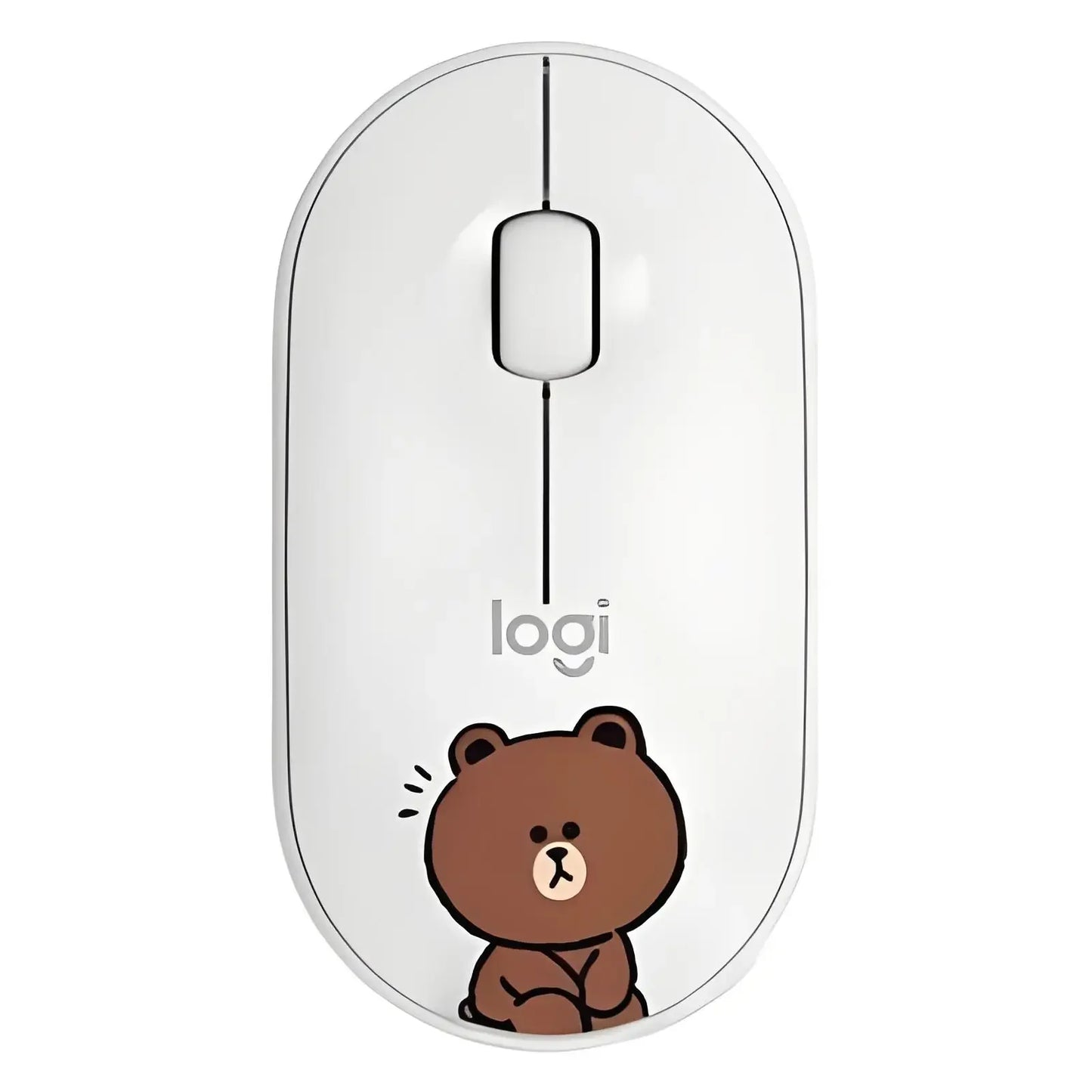 Logitech Pebble M350 Bear&Rabbit  Wireless Mouse: Cute Design, Perfect for Girls Easy for Laptop/Notebook/iPad/PC/Mac