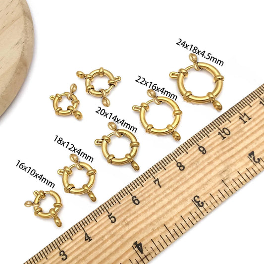 2pcs Stainless Steel Round Claw Spring Hook Clasp Lobster Clasp Connectors for DIY Bracelet Necklace Jewelry Making Accessories