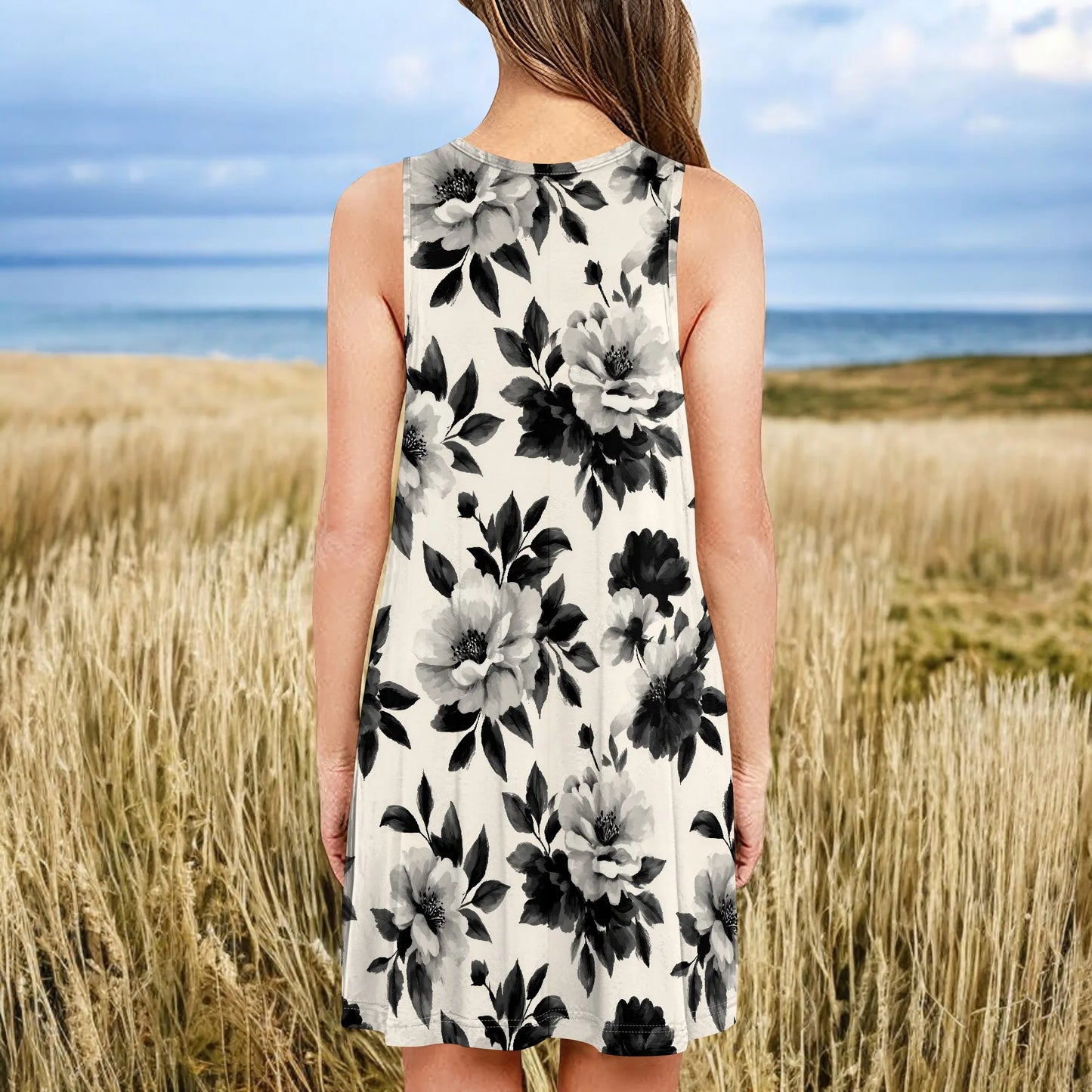 Women Summer Casual Swing T Shirt Dresses Beach Cover up Loose Dress