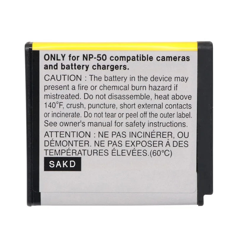 NP-50 Camera Battery For FUJIFILM FinePix F50FD F60FD F70EXR F75EXR F80EXR F85EXR F100FD F200EXR F300EXR F305EXR 3DW3 F605 F505
