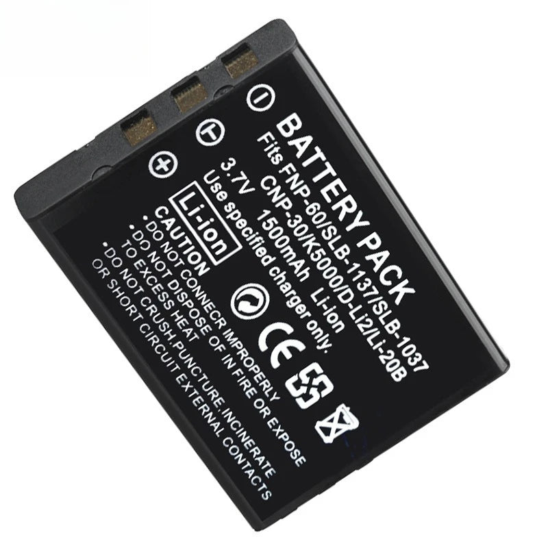 Replacement Camera Battery FNP60 3.7V 1800mAh for Fujifilm F50I F501 F601Z F401 F410 F601 SLB-1137 CNP-30 K5000 Li-20B NP-60