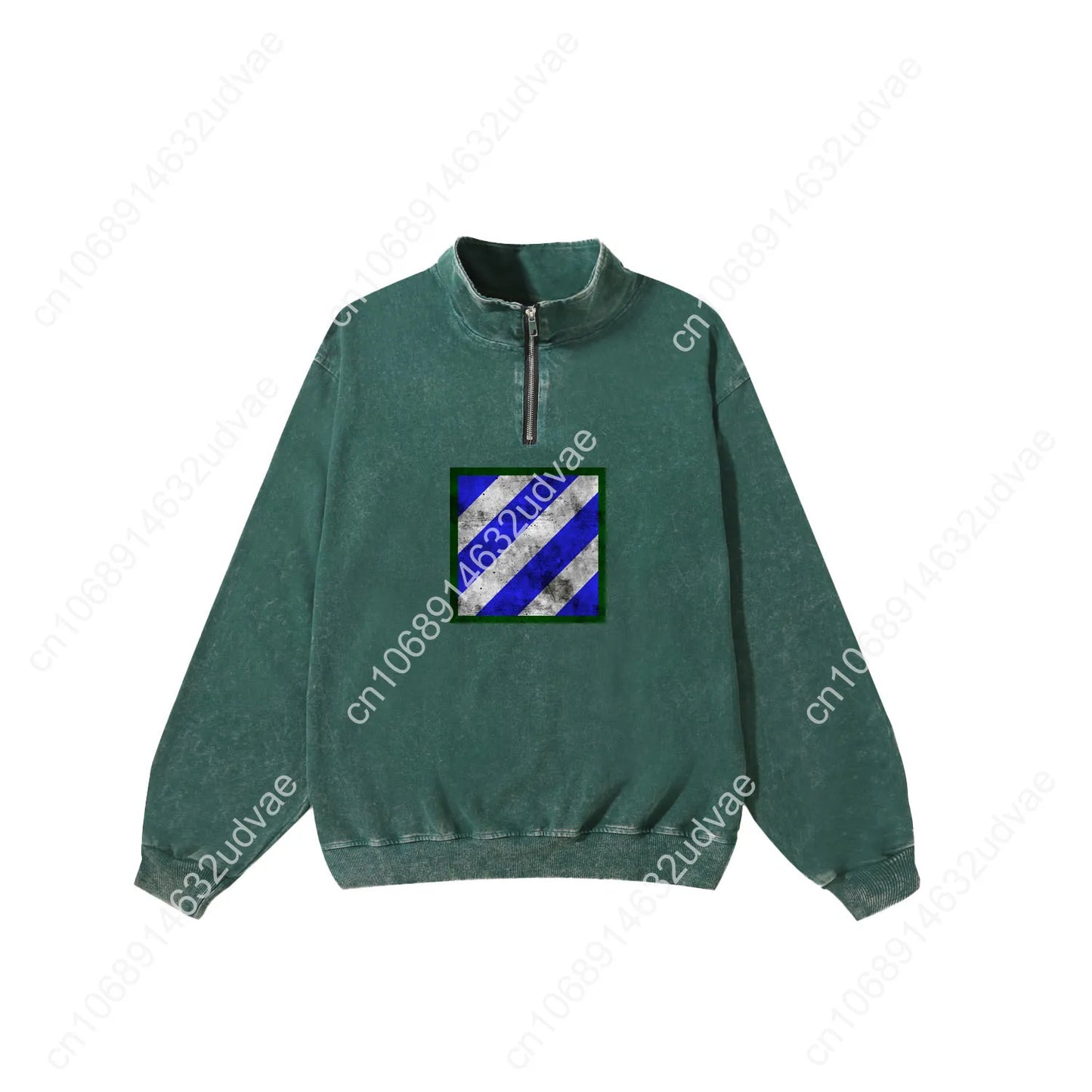 3rd Infantry Division Retro Sweatshirt Man Woman Teenager Vintage Pullover Half Zipper Shirt Photo Custom Made Sleeved Tshirt