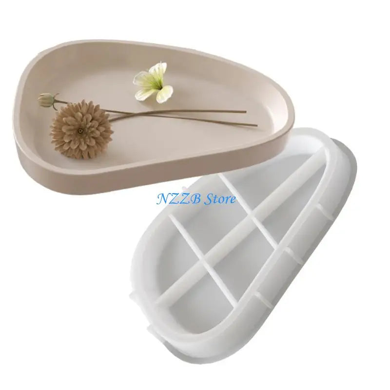 T21F Sturdy Silicone Oval Plate Tray for Cafes and Dining Setting Flexible Materials