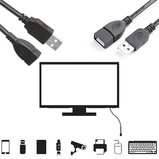 USB 2.0 Extension Cable Male To Female Wire Charging Data Cord for PC Desktop Laptop Printer Mouse Keyboard Mobile Hard Disk