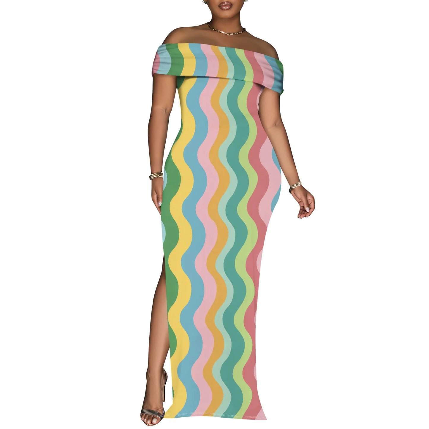 Women's Maxi Dresses Short Sleeve Floral Solid Summer Beach Dress Casual Loose   Side Split Long Dress with Pockets