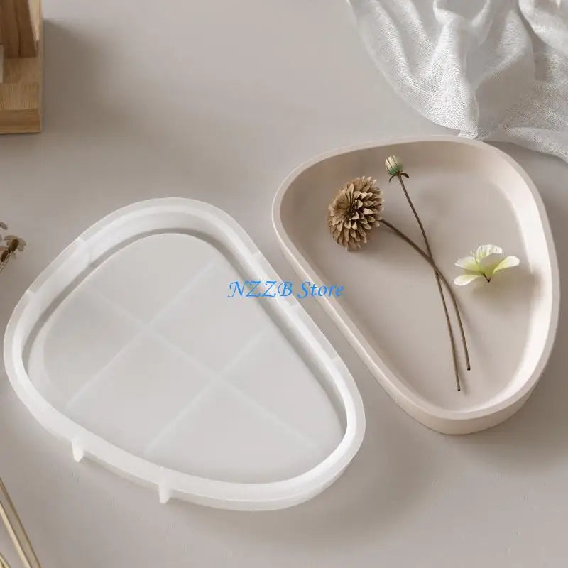 T21F Sturdy Silicone Oval Plate Tray for Cafes and Dining Setting Flexible Materials