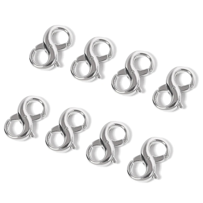 1pcs Stainless Steel Double Headed Claps Hook Titanium steel 8 Shape Buckle Connectors For Jewelry Making DIY Necklace