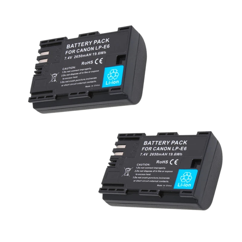 2650mAh LP-E6N LPE6N Camera Battery For Canon EOS R 5D Mark IV III 90D 80D 70D 60D 60Da 5DS 5DSR 6D 5D 7D Mark II