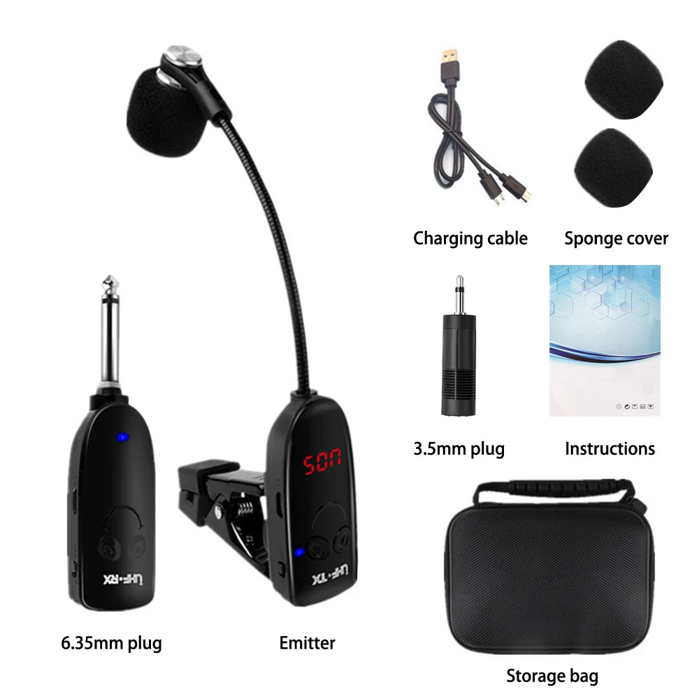 Wireless Instruments Saxophone Microphone Wireless Receiver amplifier professional recording performance outdoor performa