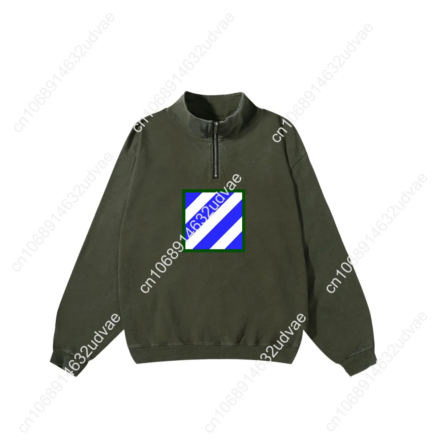 3rd Infantry Division Retro Sweatshirt Man Woman Teenager Vintage Pullover Half Zipper Shirt Photo Custom Made Sleeved Tshirt