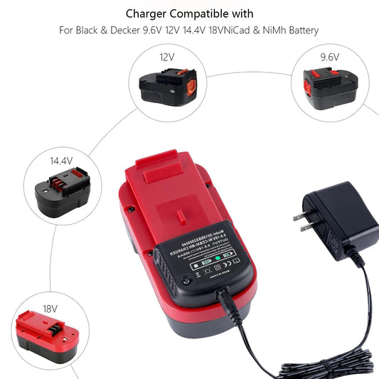 9.6V-18V Ni-Mh Ni-CD Battery Charger For Black and Decker HPB18-OPE HPB18 HPB14 HPB12 BD18PS BD18PSK BD518TBF BDC418K-2 BDCS1800