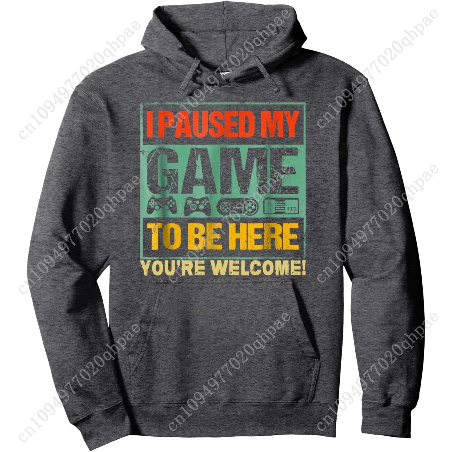 I Paused My Game To Be Here Funny Gamers Men Boys Teens Gift Pullover Hoodie