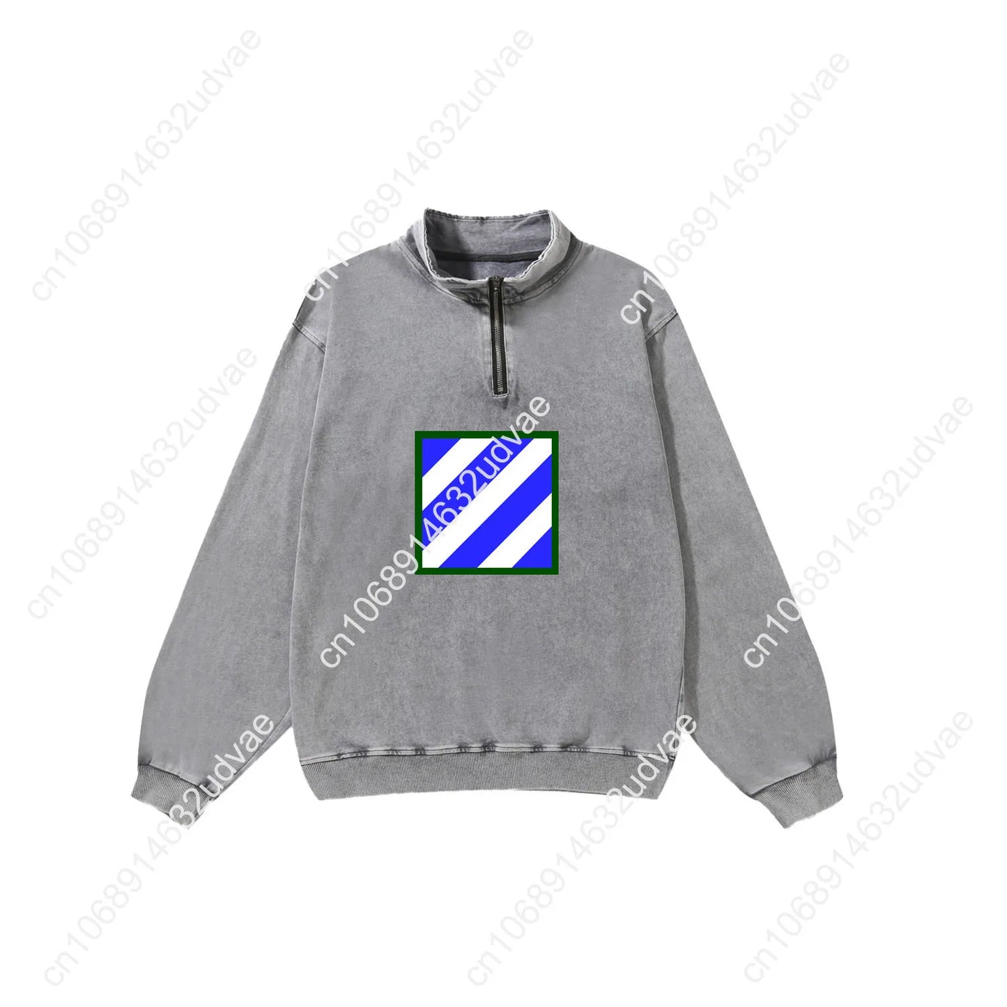 3rd Infantry Division Retro Sweatshirt Man Woman Teenager Vintage Pullover Half Zipper Shirt Photo Custom Made Sleeved Tshirt