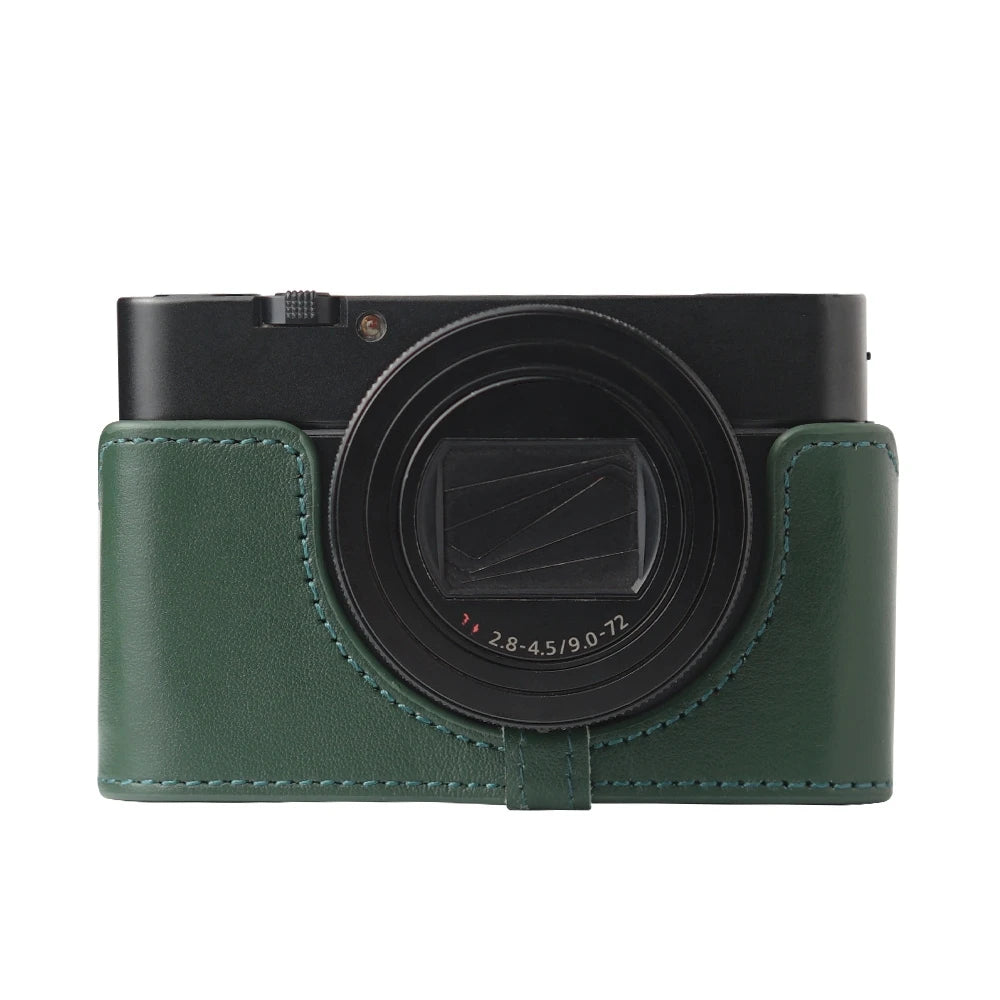 Genuine Real Leather Half Camera Case Bag Cover For Sony RX100M6 Case RX100 VI Case Camera Bag Photography Accessories