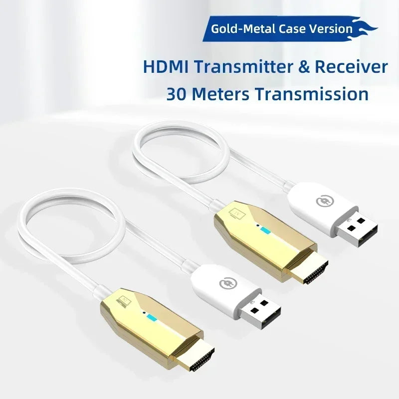 30M HDMI-Compatible Wireless Video Transmitter and Receiver Extender Display Adapter Cable Screen Mirror for Camera PC To TV