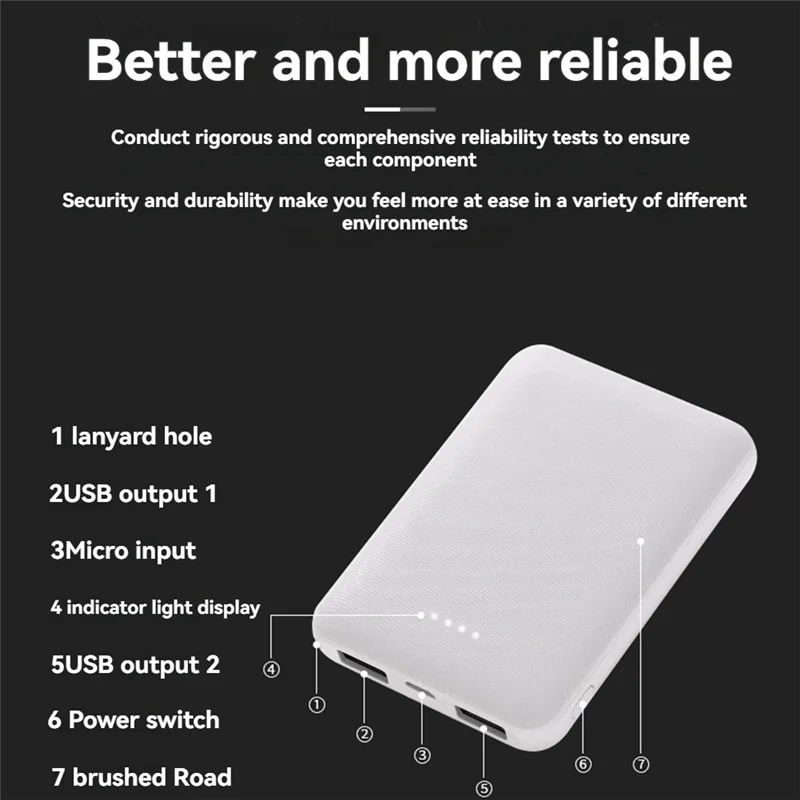 A37T-Power Bank Portable Mini Charger Fast Charging External Battery Pack For Heating Vest Jacket Scarf Socks Gloves