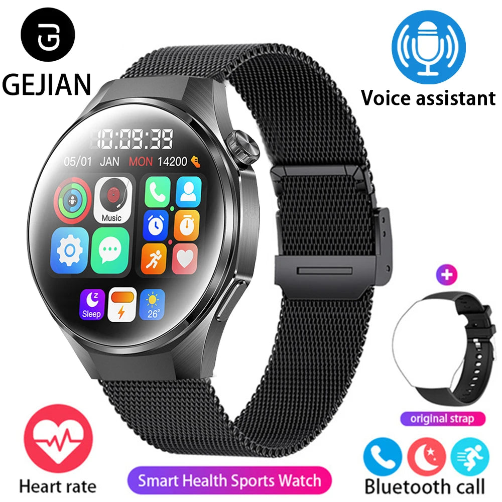 GEJIAN 2025 New Smart Watch 1.46-inch 360 * 360 HD Full Touch Screen Voice Assistant BT Call Heart Rate Monitoring Smartwatch