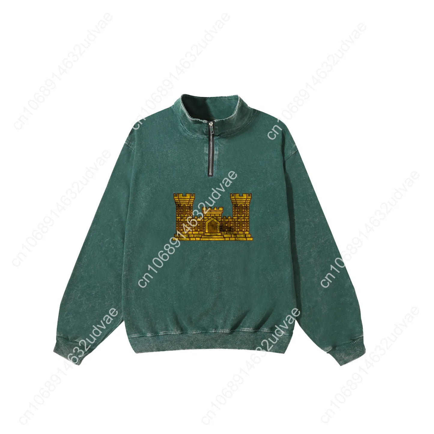 US Army Engineer Branch EN Retro Sweatshirt Man Woman Teenager Vintage Pullover Half Sweat Custom Made Tops Sleeved Tshirt