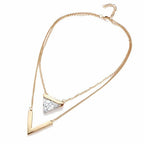 Marble Chevron Double Layer Necklace